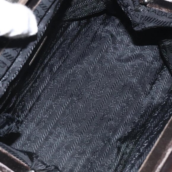 PRADA Hand Bag Velor Brown - Picture 13 of 15